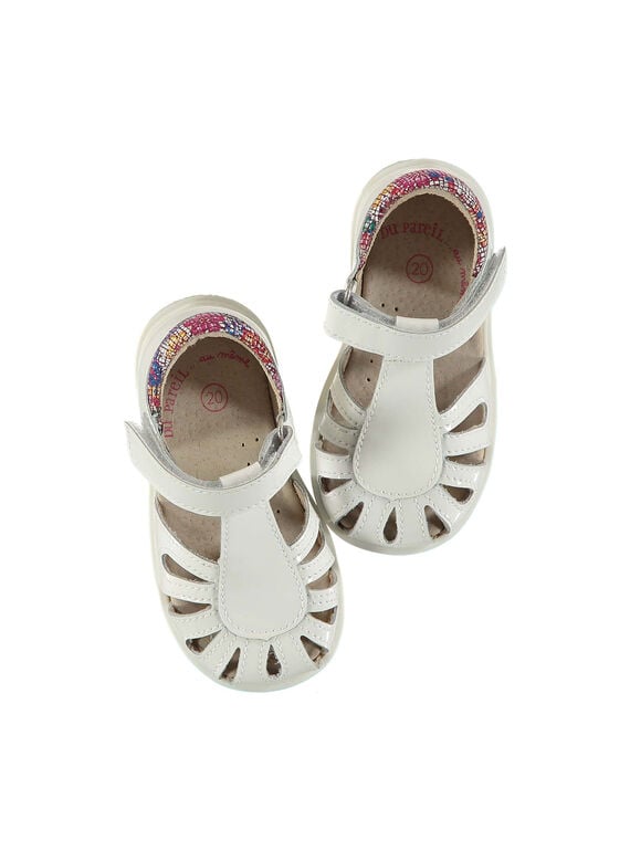 Baby girls' smart leather sandals FBFSANDPIX2 / 19SK37D1D0E000