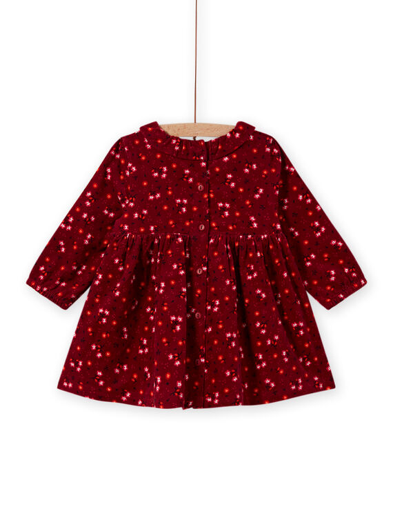 Baby girl's wine colored polka dot ruffle dress MIFUNROB3 / 21WG09M2ROB504