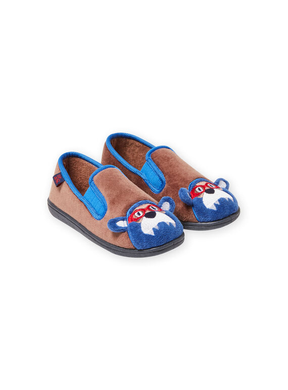 Boy's taupe bear slippers MOPANTOURS / 21XK3637D0B803