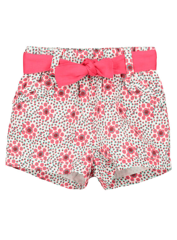 Baby girls' printed shorts FICASHO / 19SG09D1SHO000