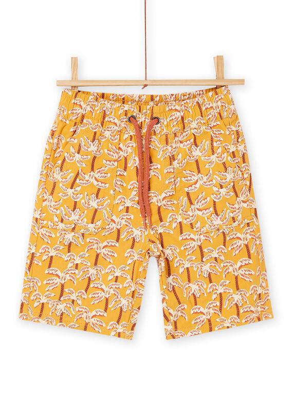 Yellow Bermuda shorts with palm tree print ROSUMBER1 / 23S902Y3BERB116