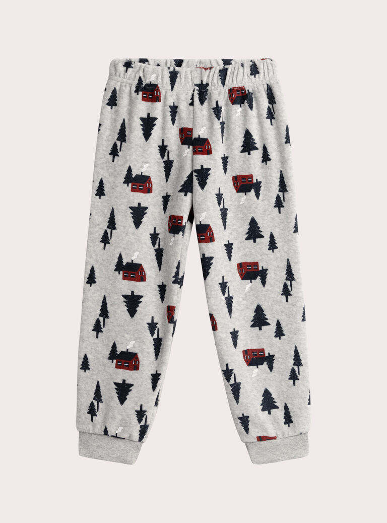 Grey velvet pajamas for boys  VEGOPYJSKI / 24WH1296PYJJ922