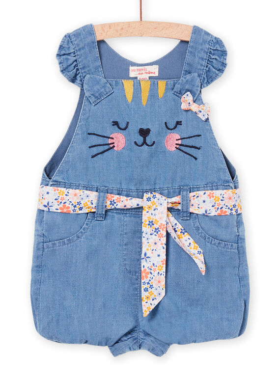 Short denim overalls with removable belt PICISAC / 22WG09M1SALP274