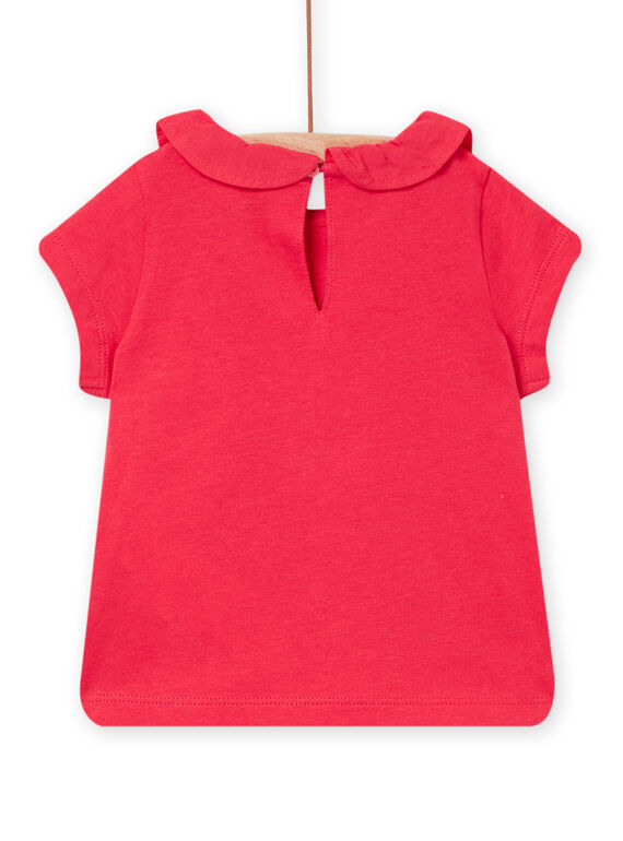 Baby girl's pink t-shirt with collar NIJOBRA7 / 22SG09C3BRA308