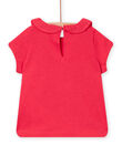 Baby girl's pink t-shirt with collar NIJOBRA7 / 22SG09C3BRA308