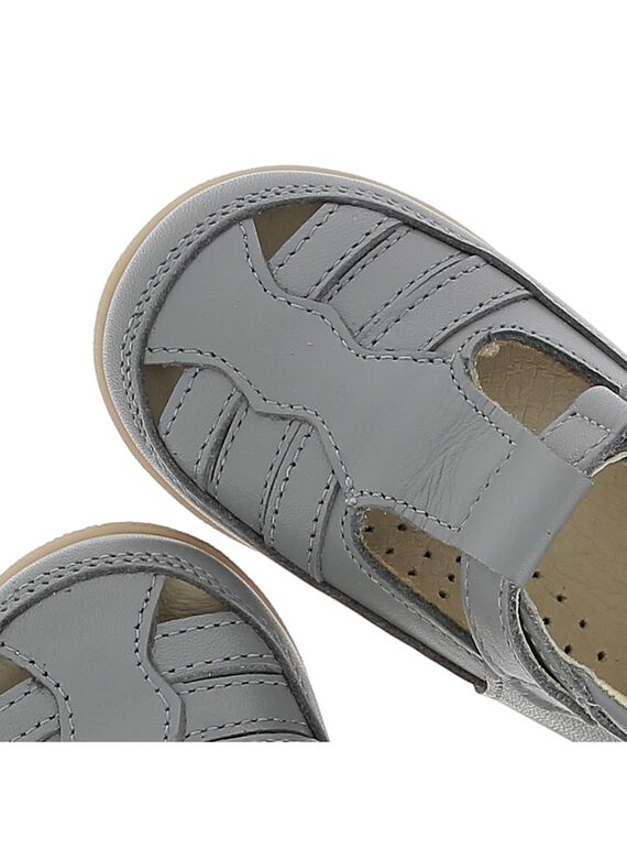 Baby boys' leather T-bar shoes CBGSALSAND / 18SK38W3D3H940