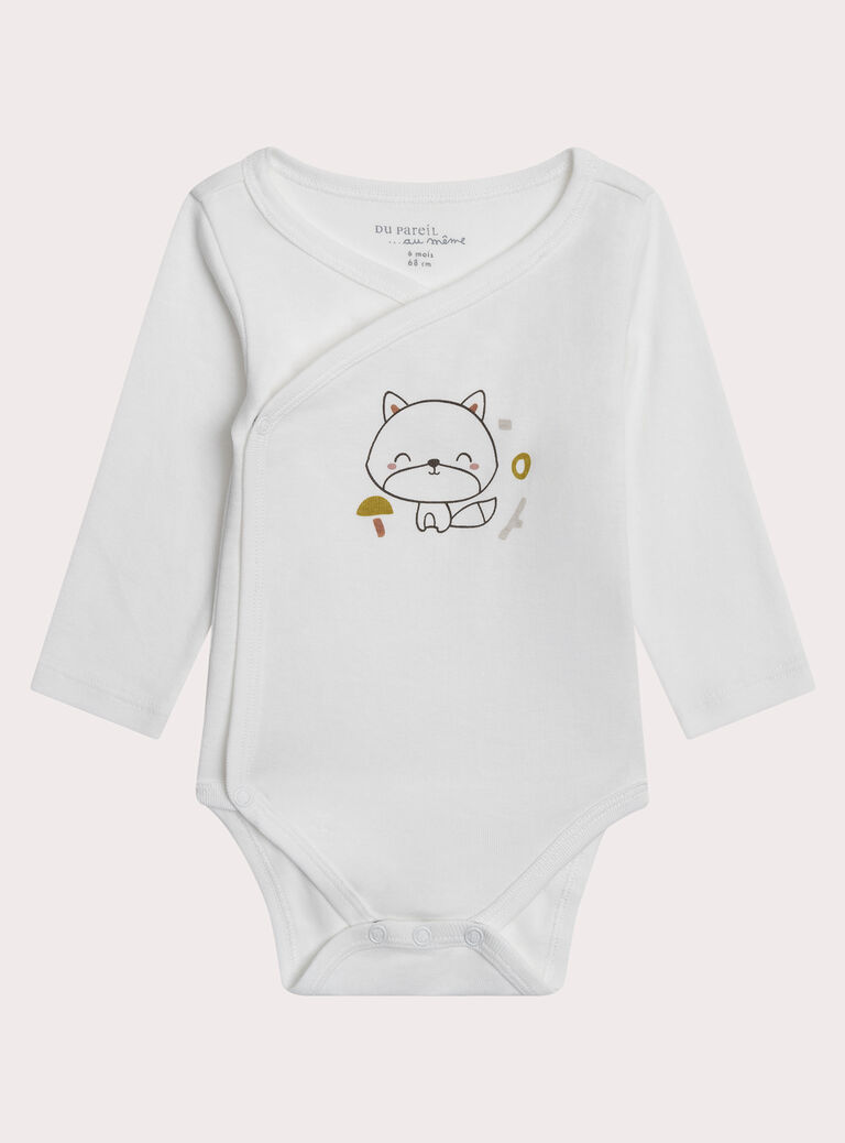 White NEWBORN BODY SUIT XOU1BOD2 / 25WF0451BDN000