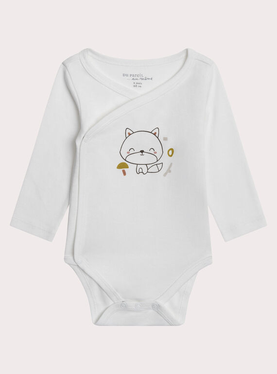 White NEWBORN BODY SUIT XOU1BOD2 / 25WF0451BDN000