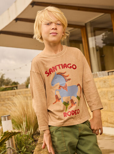 Long-sleeved rodeo design T-shirt Long-sleeved rodeo design T-shirt WOLANTEE1 / 25S90243TML311