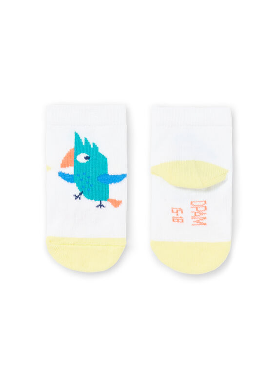 Baby boy white socks with parrot design JYUMARCHO2 / 20SI10P1SOQ000