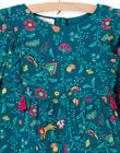 Duck blue dress in twill with flowery print child girl MATUROB1 / 21W901K2ROB714