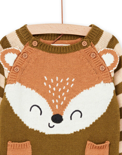 Knitted sweater with animal animation PUPRAPUL2 / 22WG10S2PULG608