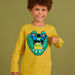 Boy's yellow crocodile T-shirt with reversible sequins