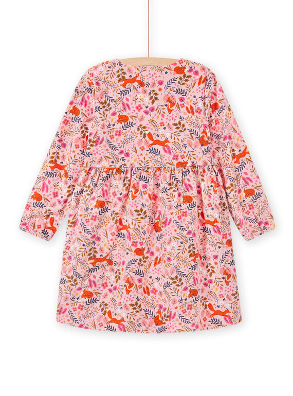 Old pink dress with fancy flowery print child girl MASAUROB1 / 21W901P2ROB303