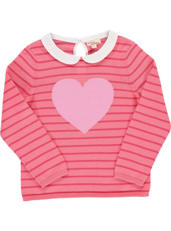 Girls' cotton knit sweater CAHOPULL1 / 18S901E1PULF503