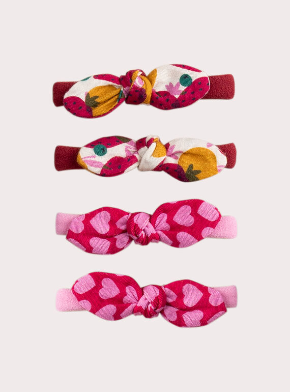  Set of 4 pink elastics for girls  VYAJOELA4 / 24WI01L3ELAF529