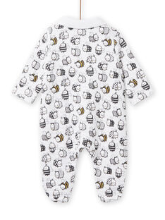 White romper with bee and ladybug print birth boy NOU1GRE5 / 22SF0442GRE000