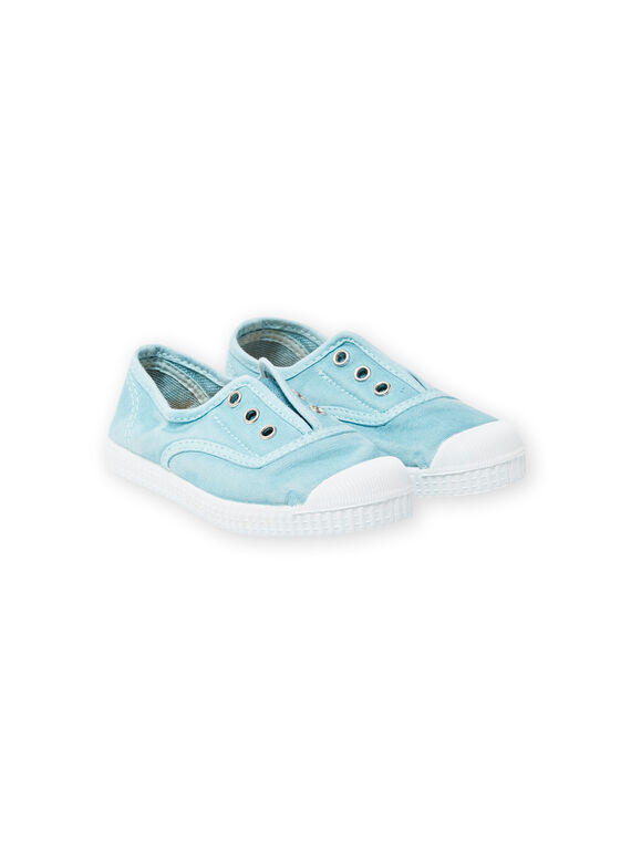 Girl's light blue cotton canvas sneakers LFTENAZUL / 21KK3542D16C218