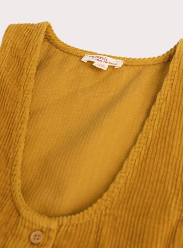 Sleeveless mustard dress with corduroy for girls  Sleeveless mustard dress with corduroy for girls  VABAROB2 / 24W901Q1ROBB106