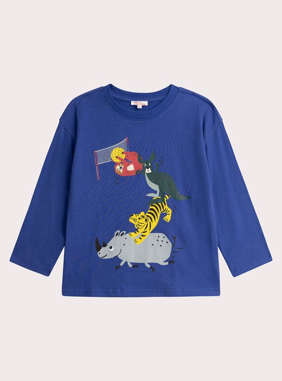 Blue electric animal animation T-shirt for boys  VOROTEE4 / 24W902P3TML217