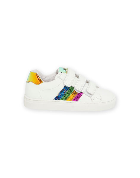 White sneakers with multicolored sequins child girl NABASCELINE / 22KK3532D3F000