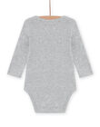 Baby boy grey hedgehog bodysuit with long sleeves MEGABODSON / 21WH14C5BDLJ922