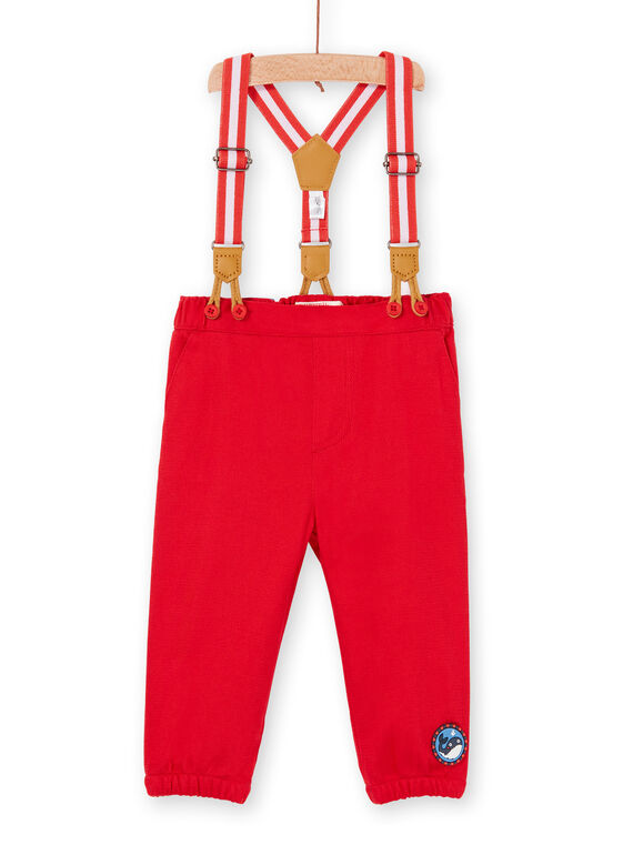 Red pants and suspenders baby boy LUVIPAN / 21SG10U1PANF515