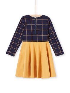 Girl's two-tone night blue and yellow dress MAJOROB5 / 21W90123ROBC205