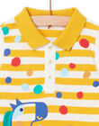 Baby boy ecru and yellow striped polo NULUPOL / 22SG10P1POL001