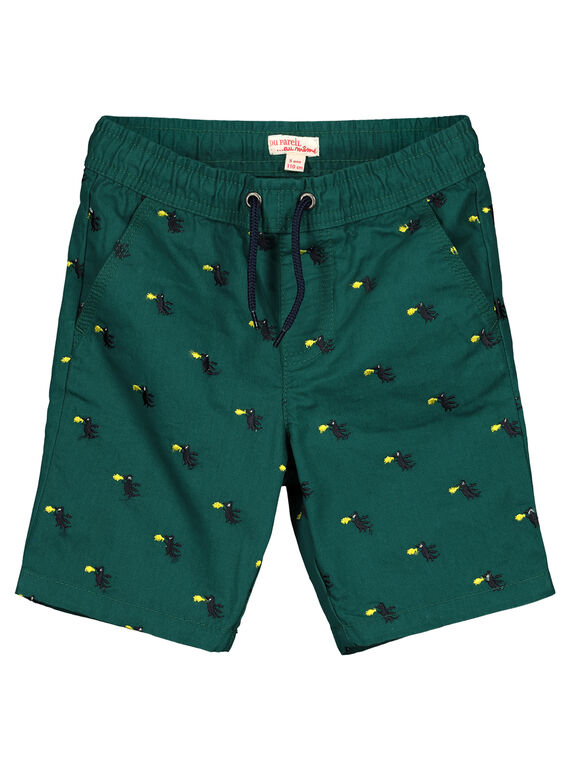 Boys' printed green shorts GOVEBER1 / 19W90221BERG614