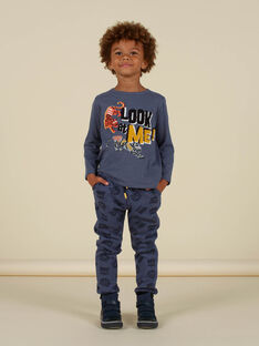 Child boy blue tiger and leopard print jogging suit MOHIJOG2 / 21W902U1JGB929