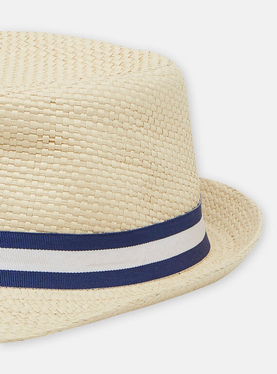 Boy's natural straw panama hat TYUPOCHA / 24SI10E1CHA009