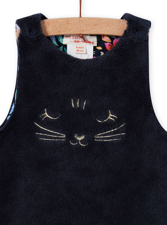 Baby girl reversible sleeveless dress with floral print MIPLAROB3 / 21WG09O1ROBC202