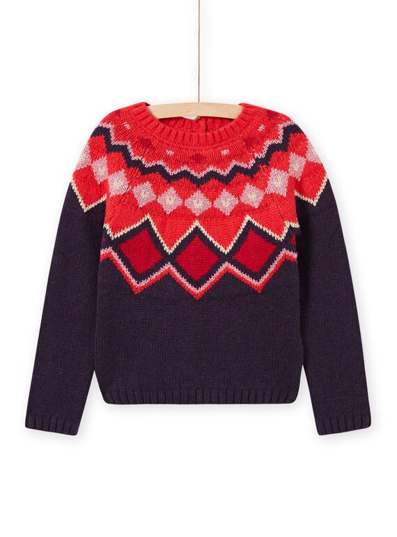 Child girl colorful jacquard knit sweater MAFUNPULL1 / 21W901M2PULH703