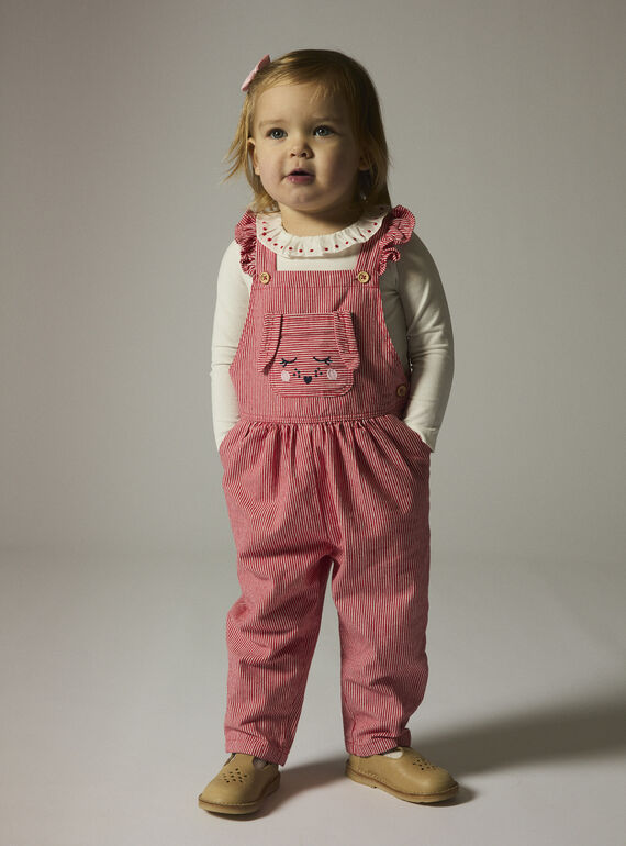 Baby girls' bodysuit with an ecru collar WIKABOD / 25SG0932BODA001