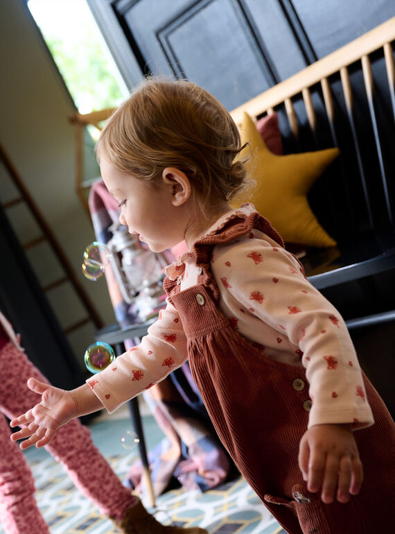 Pale pink fox print T-shirt SICOUBRA1 / 23WG09L1BRA009
