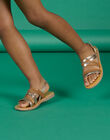 Child girl camel and silver spartan sandals NASANDPRUDENCE / 22KK354BD0E804