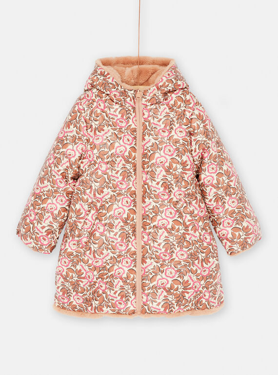 Reversible pink and hazelnut hooded parka SABIPARKA / 23W901D1PAR821