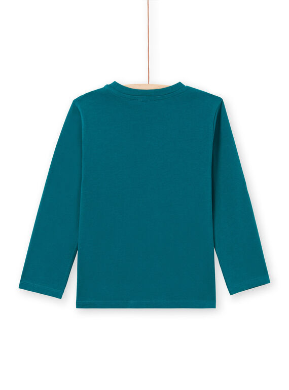 Blue long sleeve t-shirt with tyrannosaurus design for boys MOTUTEE6 / 21W902K6TML714