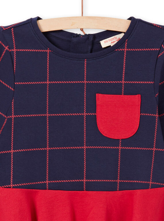 Girl's two-tone night blue and red dress MAJOROB6 / 21W90125ROBC205