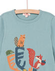 Long sleeved t-shirt with forest animals prints PORHUTEE1 / 22W902Q3TMLC216