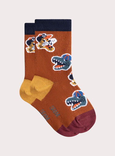 Dark orange SOCKS VYOJOCHO3 / 24WI02G5SOQ408