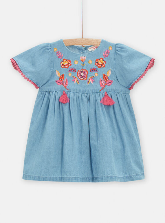 Blue denim dress for baby girls TILIROB4 / 24SG09T2ROBP269