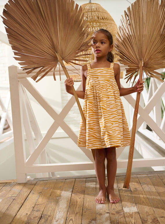 Yellow reversible dress for girls TALIROB3 / 24S901T3ROB107