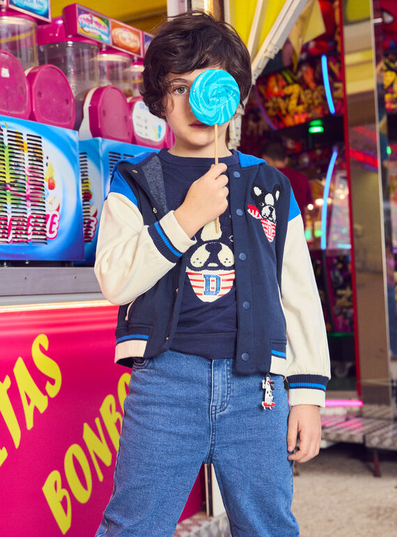 Dog design varsity-style jacket in three colours WOKAGIL / 25S90231GILC243