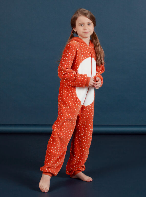 Child girl's faux fur hooded pajamas MEFASURFOX / 21WH1192D4F420