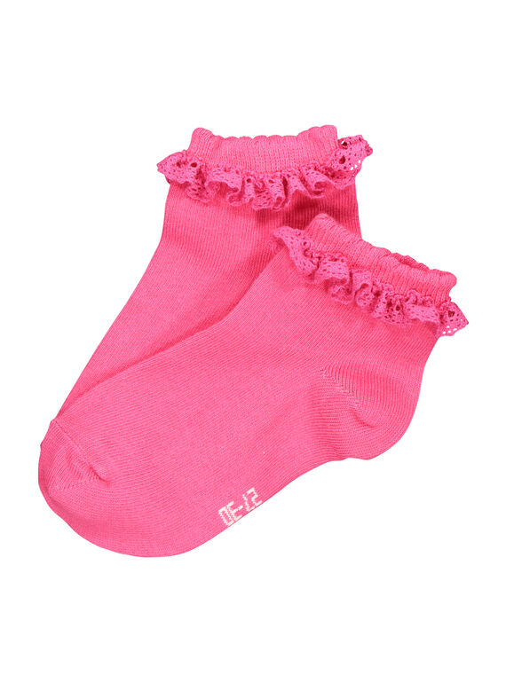 Girls' pink ankle socks FYACACHO / 19SI01Y2SOQ302