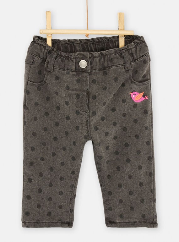 Charcoal jeans with polka-dot print SILOPAN / 23WG09R1PANK003