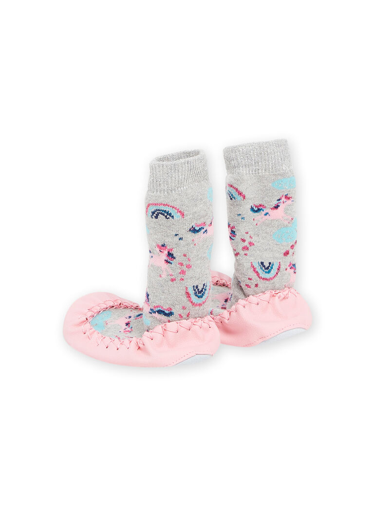 Slippers socks with unicorns and rainbow print Slippers socks with unicorns and rainbow print PACHO7CORN / 22XK3542D08943