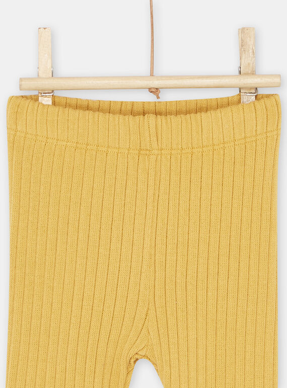 Baby girl yellow ribbed legging SYIJOLEGCO5 / 23WI09B2CALB101
